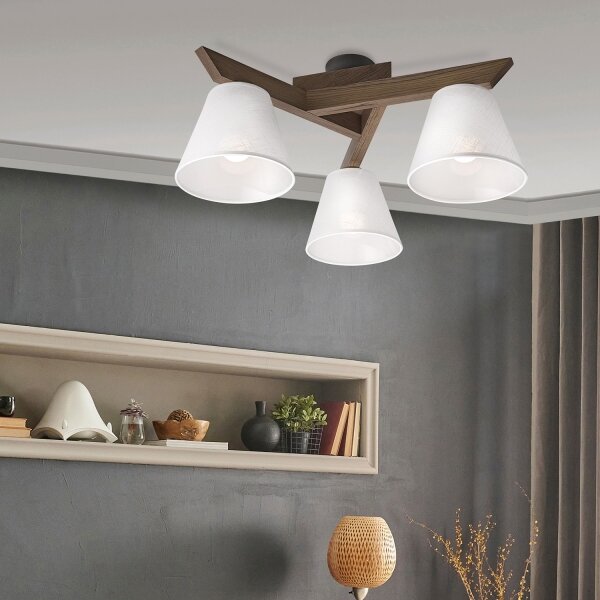 Brilagi - LED Přisazený lustr ANTHONY 3xE14/40W/230V dub ořech/bílá