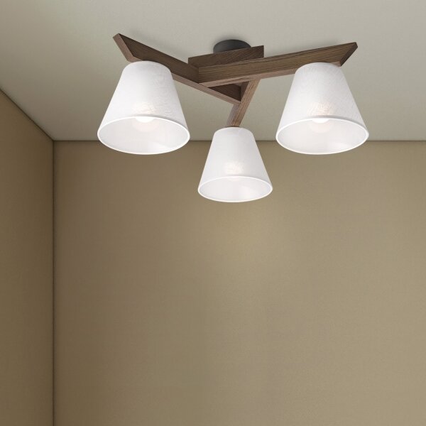 Brilagi - LED Přisazený lustr ANTHONY 3xE14/40W/230V dub ořech/bílá