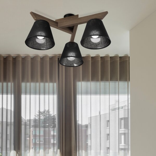 Brilagi - LED Přisazený lustr ANTHONY 3xE14/40W/230V dub ořech/černá