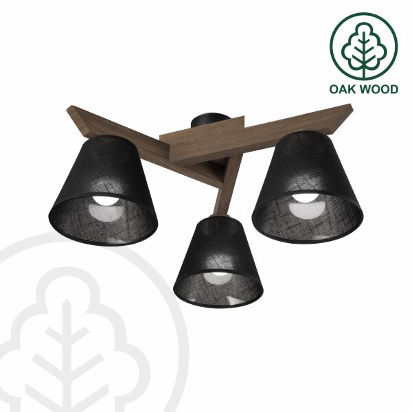Brilagi - LED Přisazený lustr ANTHONY 3xE14/40W/230V dub ořech/černá