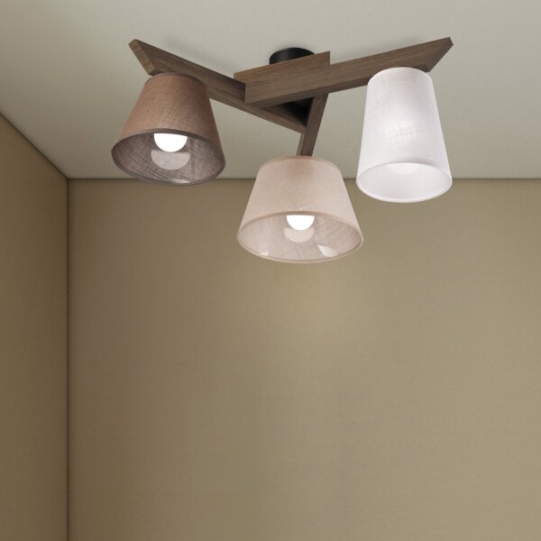 Brilagi - LED Přisazený lustr ANTHONY 3xE14/40W/230V dub ořech