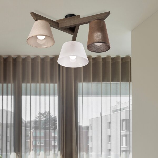 Brilagi - LED Přisazený lustr ANTHONY 3xE14/40W/230V dub ořech