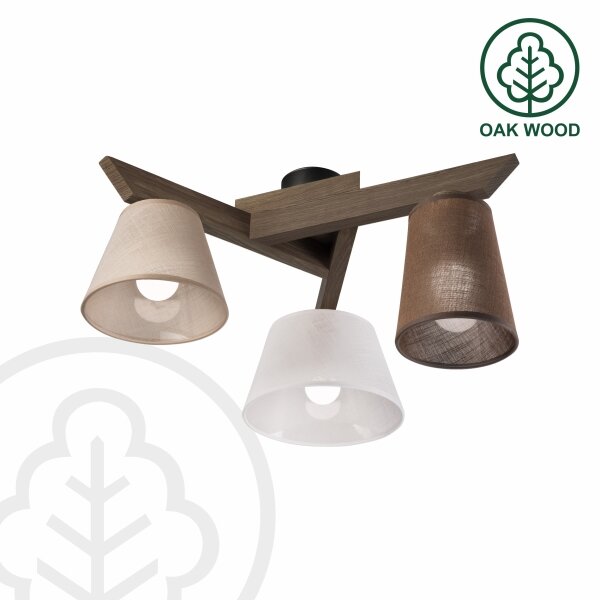 Brilagi - LED Přisazený lustr ANTHONY 3xE14/40W/230V dub ořech
