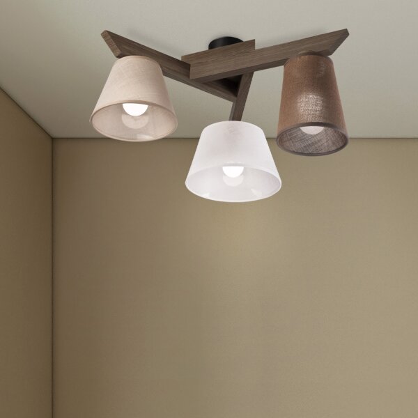Brilagi - LED Přisazený lustr ANTHONY 3xE14/40W/230V dub ořech