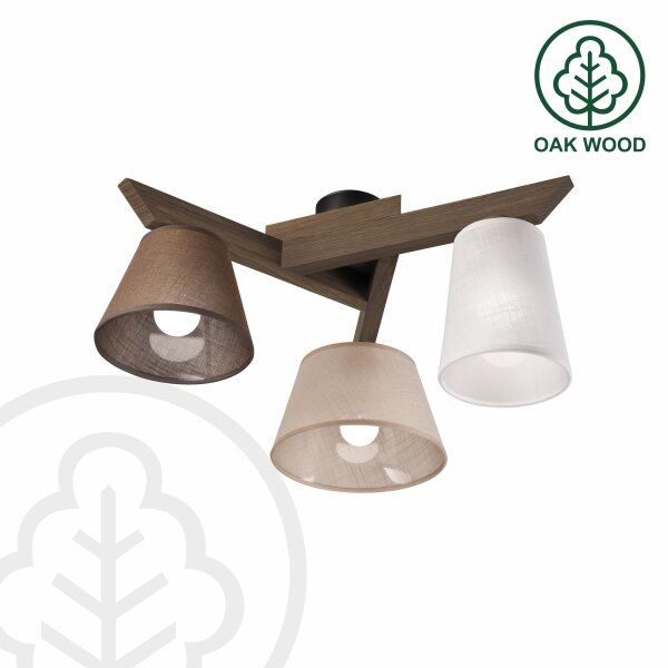 Brilagi - LED Přisazený lustr ANTHONY 3xE14/40W/230V dub ořech