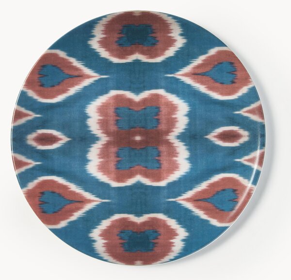 Ručně vyrobený porcelánový snídaňový talíř Ikat