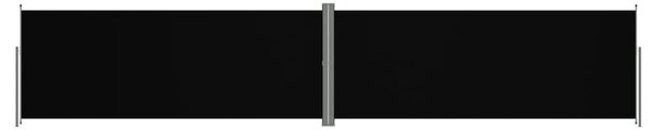 Boční markýza / zástěna na terasu - zatahovatelná - 200x1000 cm | černá