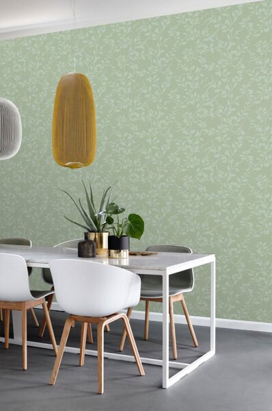 Vliesová tapeta na zeď zelená, větvičky, listy 148731, Blush, Esta Home