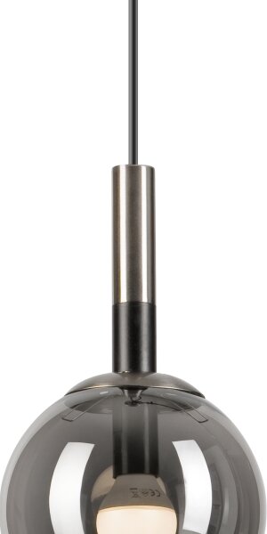 Lustr na lanku ROLLO 1xE14/5W/230V matný chrom/kouřová