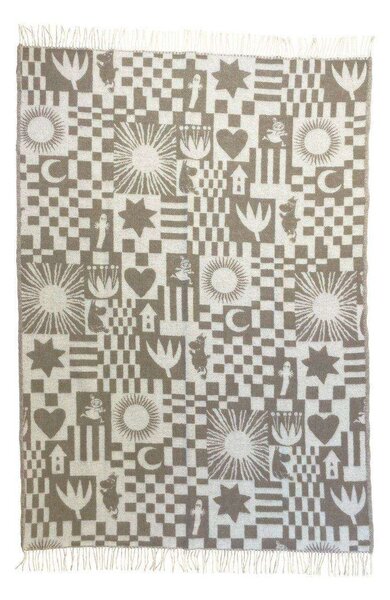Klippan Vlněná deka Moomin Play 80 taupe 130x180