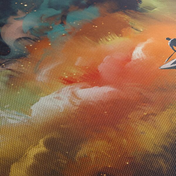 Obraz - Muž plující vesmírem (170x50 cm)