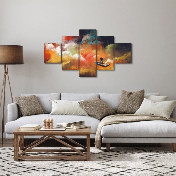 Obraz - Muž plující vesmírem (125x70 cm)
