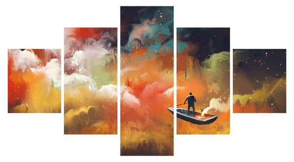 Obraz - Muž plující vesmírem (125x70 cm)