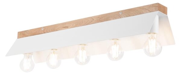 Stropní svítidlo ESME 5xE27/15W/230V bílá/dub