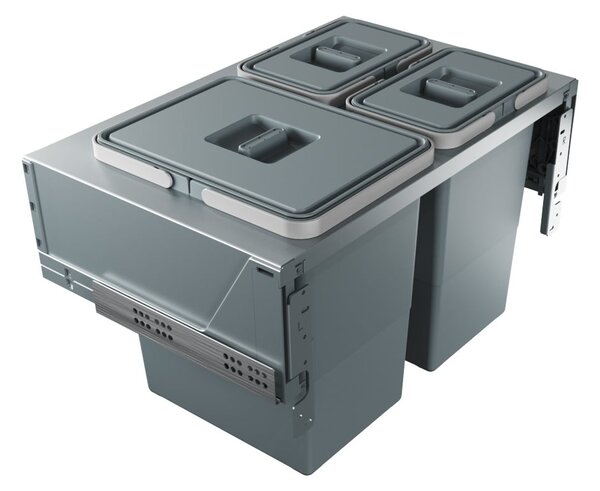Šedý vestavný plastový odpadkový koš na tříděný odpad 42 l Block U-Sink 2.0 – Elletipi