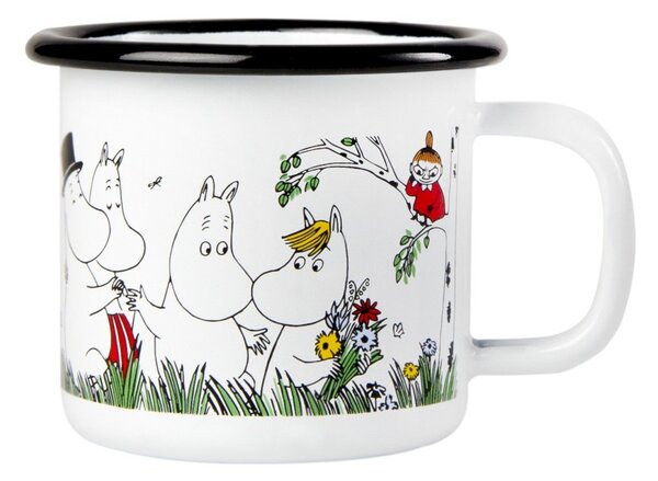 Muurla Smaltovaný hrnek Moomin Happy Family white 150ml