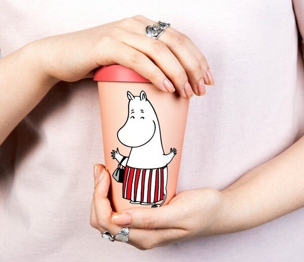 NordicBuddies Cestovní hrnek Moominmamma oranžový 450ml