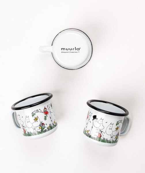 Muurla Smaltovaný hrnek Moomin Happy Family white 150ml