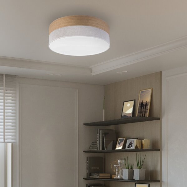 LED Stropní svítidlo SIRJA WOOD LED/36W/230V pr. 45 cm bílá/dub