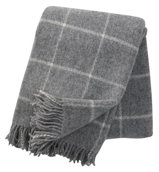 Klippan Vlněný pléd Vinga light grey 130x200