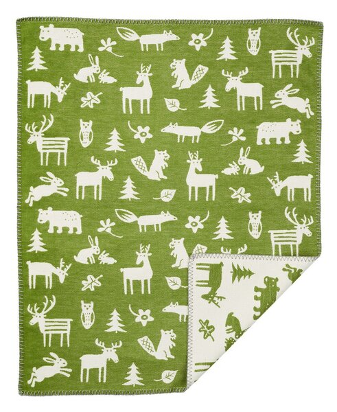 Klippan Bavlněná dětská deka Forest green 70x90