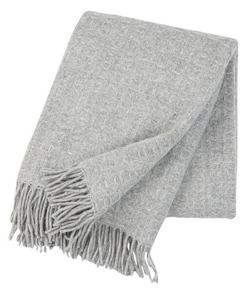Klippan Vlněný pléd Twist light grey 130x200
