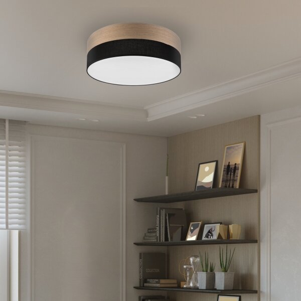 LED Stropní svítidlo SIRJA WOOD LED/36W/230V pr. 45 cm černá/dub