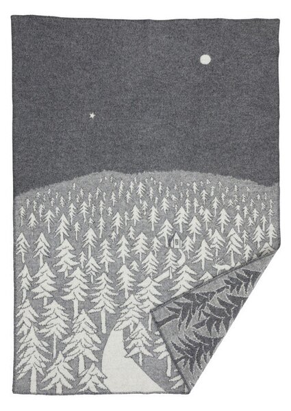 Klippan Vlněná deka House in the forest grey 130x180