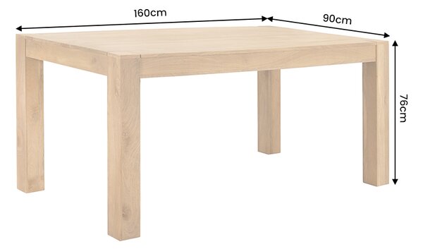Jídelní stůl MAKASSAR 160 CM krémový masiv mango Nábytek | Jídelní prostory | Jídelní stoly | 141-179 cm