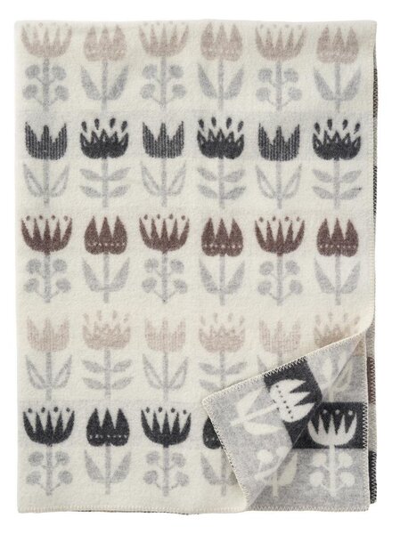 Klippan Vlněná deka Tulip grey 130x180