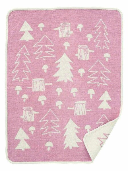 Klippan Dětská deka Mushroom pink (chenille) 70x90