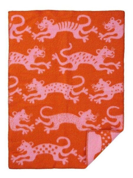 Klippan Vlněná dětská deka Jump orange pink 65x90