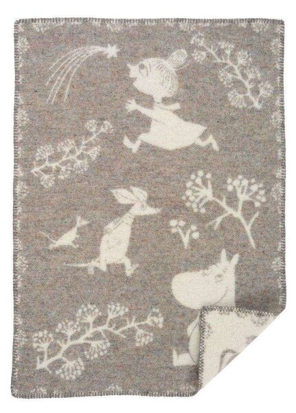Klippan Vlněná dětská deka Moomin Winterland grey 65x90