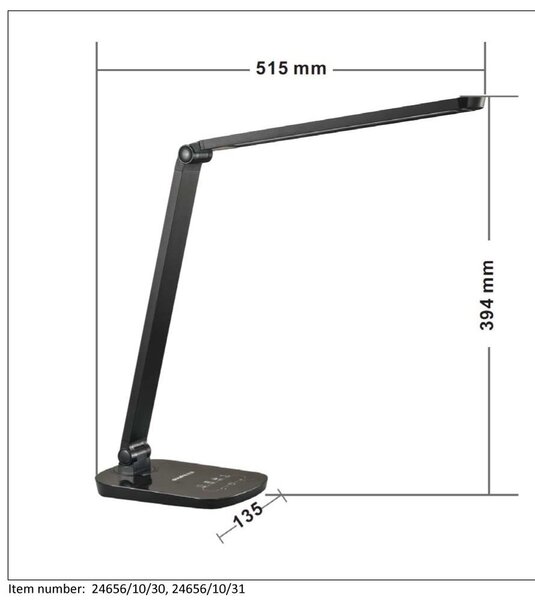 Lucide 24656/10/30 VARIO LED stolní svítidlo LED 1x8W