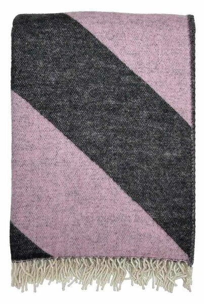 Klippan Merino pléd Angle pink black 130x200