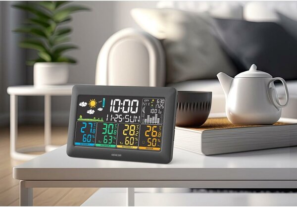 Sencor SWS 6300 meteostanice se 3 bezdrátovými senzory, černá