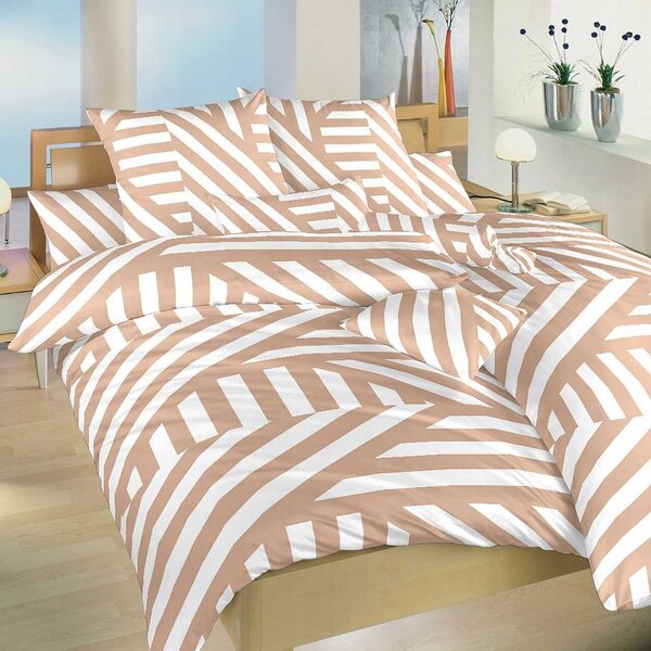Dadka Povlečení bavlna Zebra světle hnědá 140x200, 70x90 cm