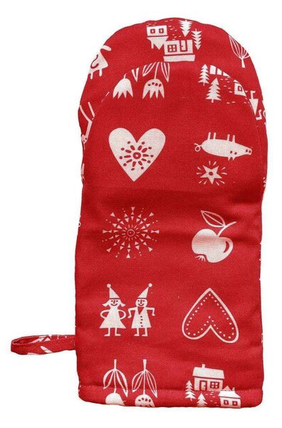 Klippan Kuchyňská rukavice Lotta´s Christmas červená 31 x 15 cm