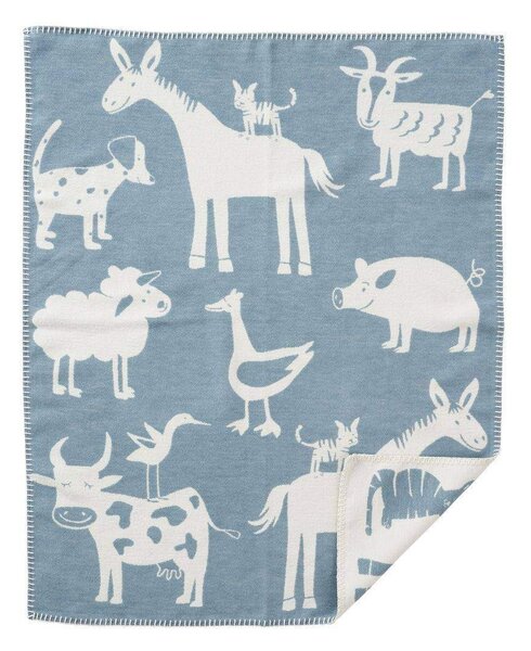 Klippan Dětská deka Farm blue 70x90