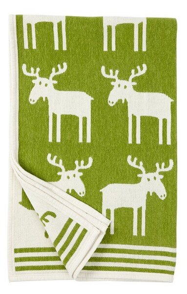 Klippan Bavlněná dětská deka chenille Moose green 140x90