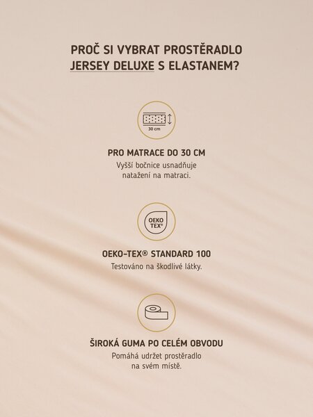 MK Lůžkoviny Jersey prostěradlo s elastanem Deluxe 120 × 200 cm - šedohnědé