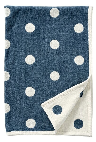 Klippan Dětská deka chenille Dots blue 140x90