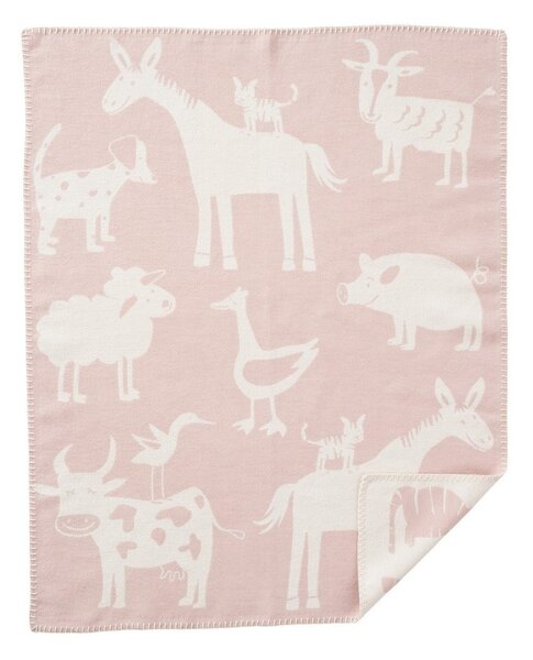 Klippan Dětská deka Farm pink 70x90