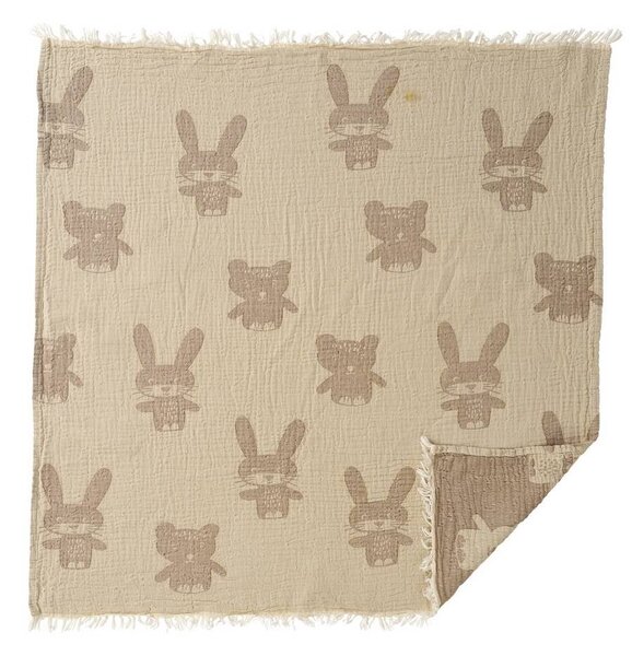 Klippan Bavlněná dětská deka Bunny Bear beige 75x90