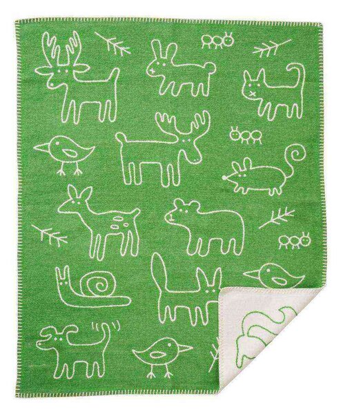 Klippan Bavlněná dětská deka In the woods green 70x90