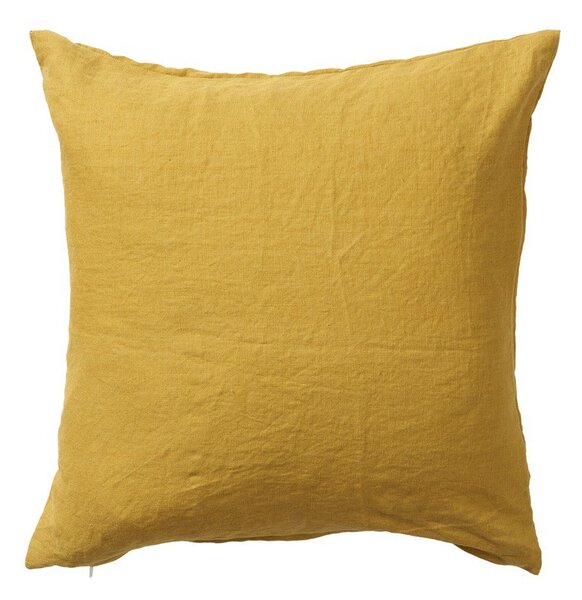 Klippan Lněný povlak na polštář Linn mustard 50x50