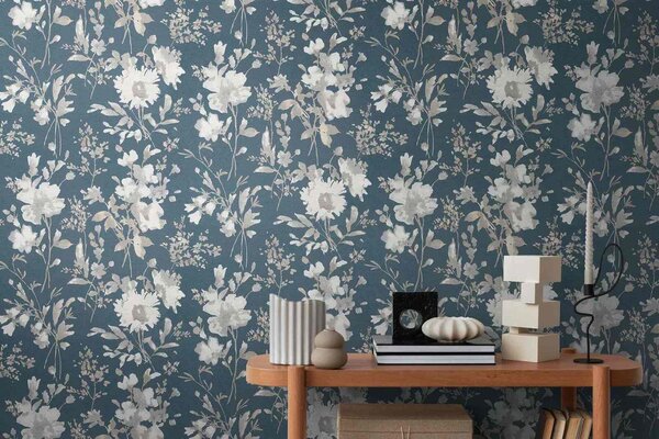 A.S. Création | Vliesová tapeta na zeď COSMO Living 79061-5 | 0,53 x 10,05 m | vining ivy, metalická, krémová, béžová