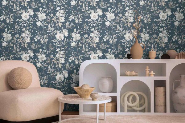 A.S. Création | Vliesová tapeta na zeď COSMO Living 79061-5 | 0,53 x 10,05 m | vining ivy, metalická, krémová, béžová