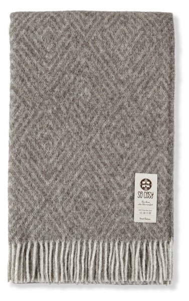 So Cosy Vlněný přehoz na postel Darcy taupe 140 x 240