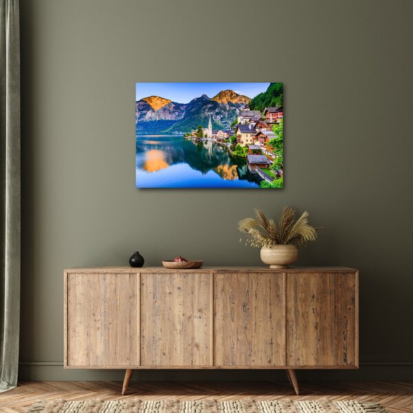 Obraz - Alpská vesnice (70x50 cm)